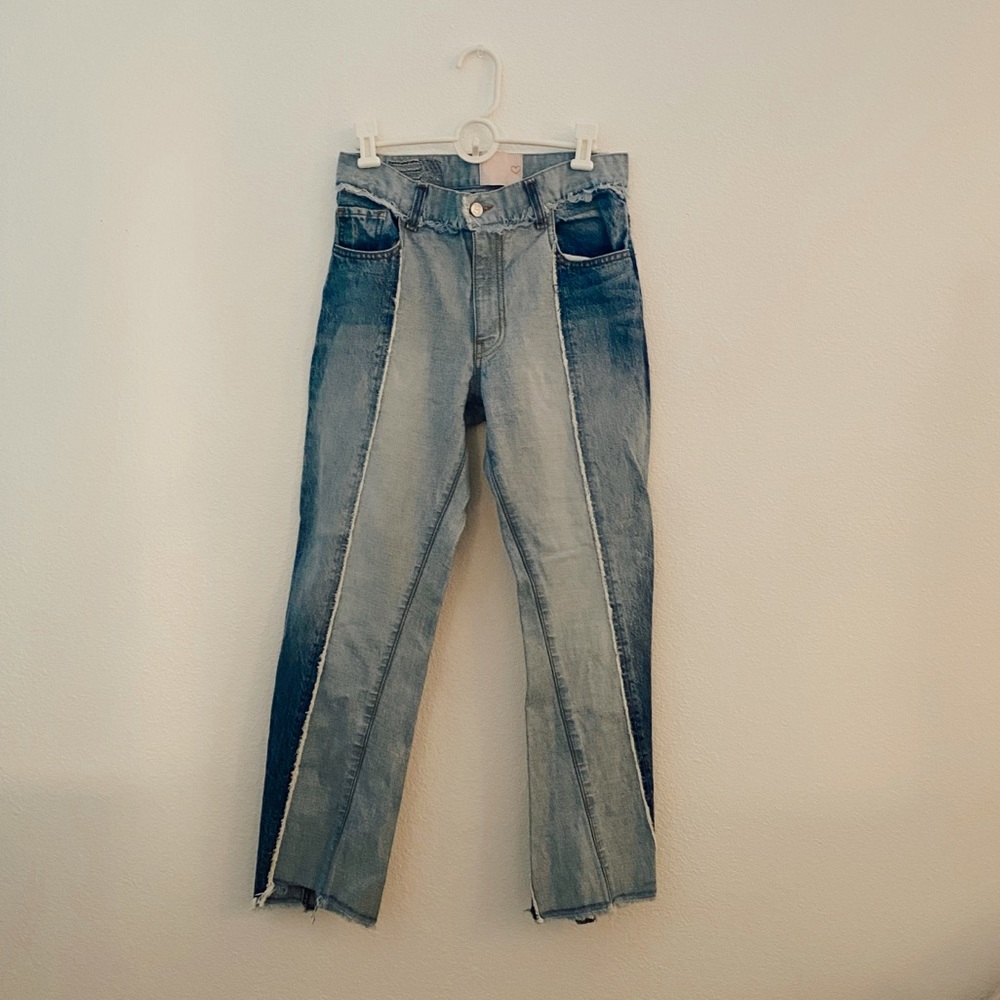 REVICE two-toned ankle cropped jeans